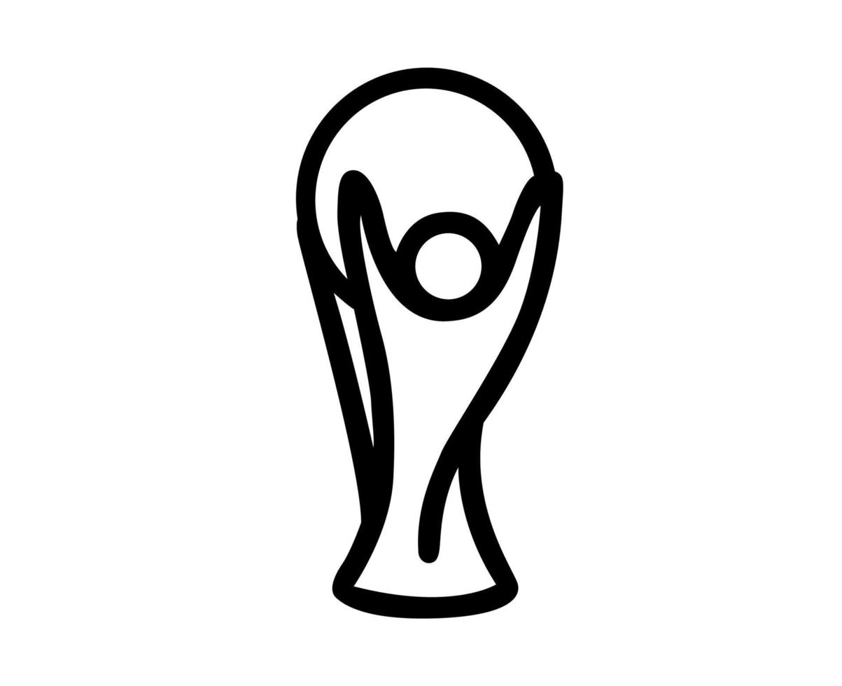 logo fifa world cup símbolo trofeo mundial campeón diseño vector abstracto ilustración blanco y negro