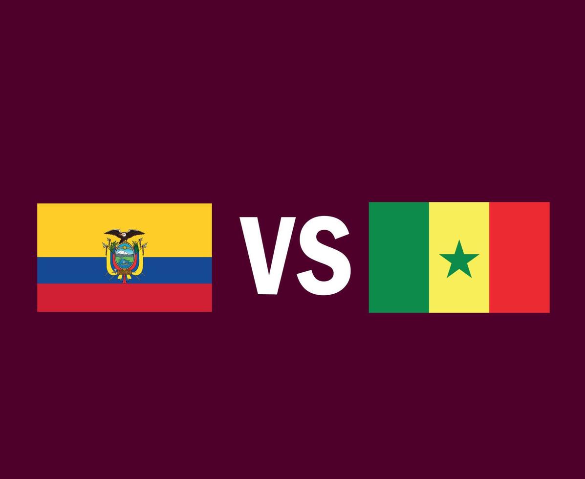 diseño de símbolo de emblema de bandera de ecuador y senegal vector final de fútbol de américa latina y áfrica ilustración de equipos de fútbol de países de américa latina y áfrica