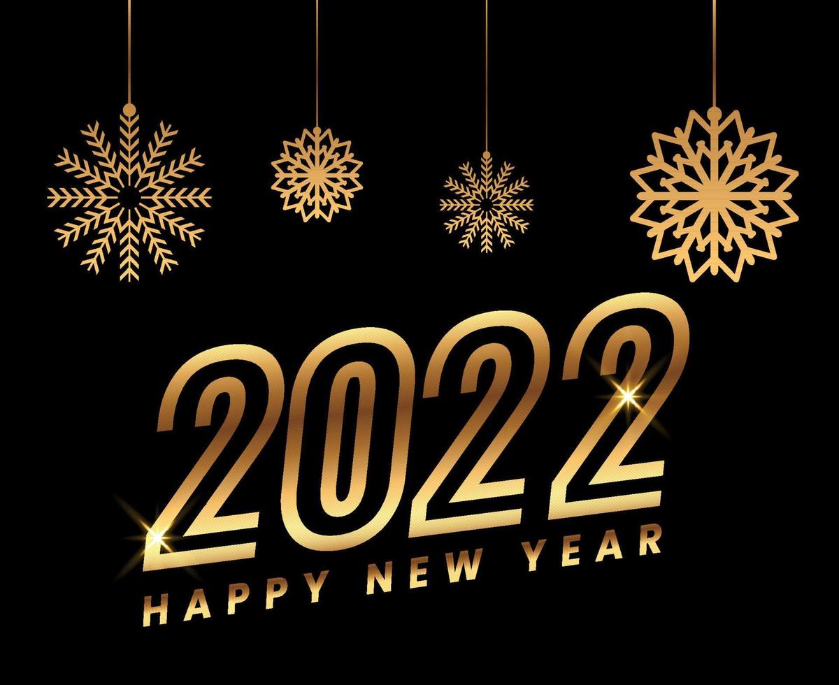 Holiday Happy New Year 2022 Abstract Design Gold Vector