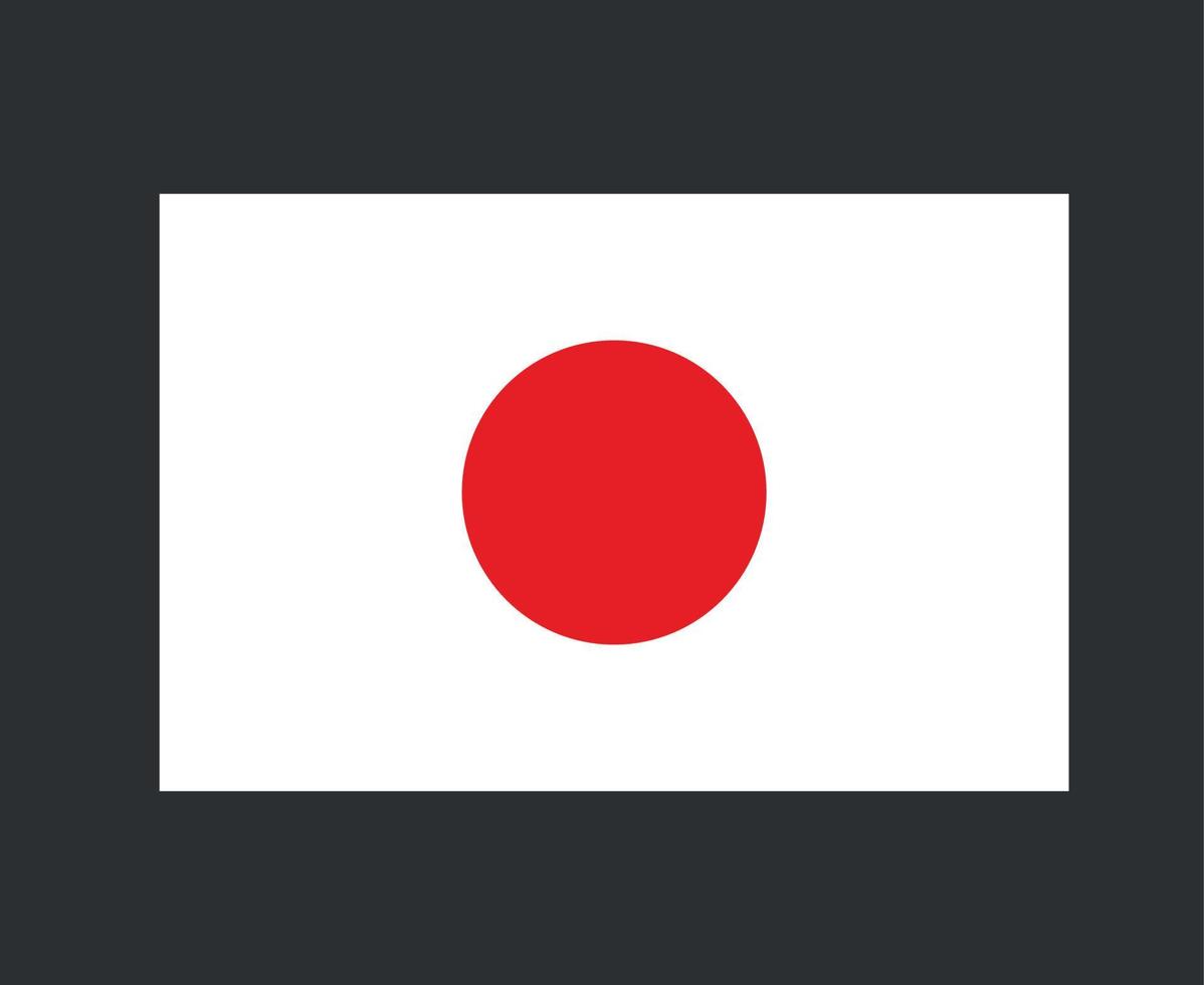 Japan Flag National Asia Emblem Symbol Icon Vector Illustration Abstract Design Element