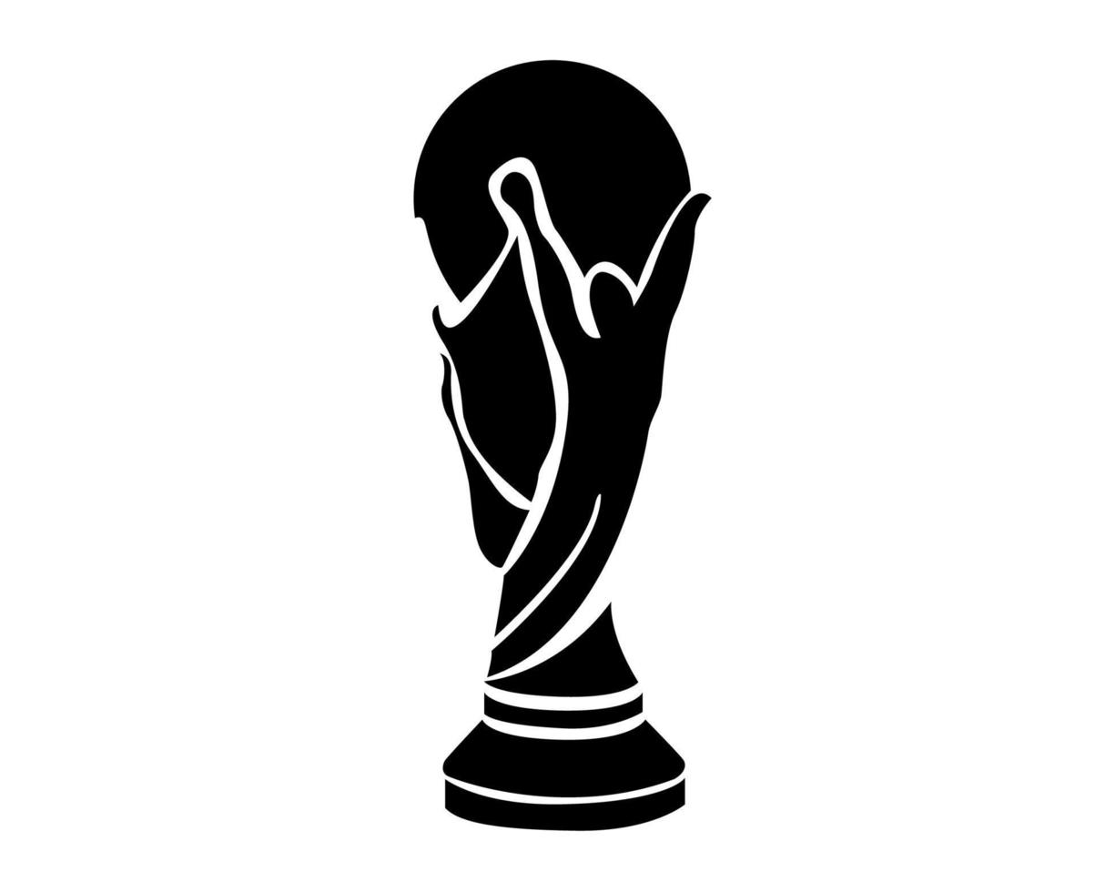 Trophy Fifa World Cup Logo Mondial Champion Symbol Black And White Design Vector Abstract
