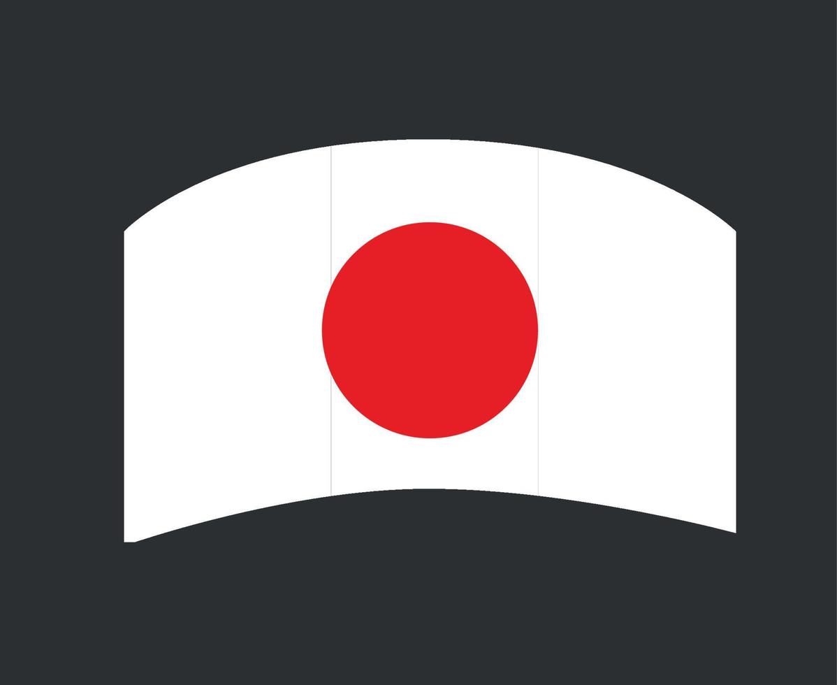 Japan Flag National Asia Emblem Ribbon Symbol Icon Vector Illustration Abstract Design Element