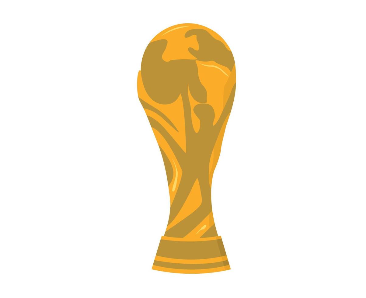 Logo Trophy Mondial Symbol Fifa World Cup Champion Gold Design Vector Abstract Illustration