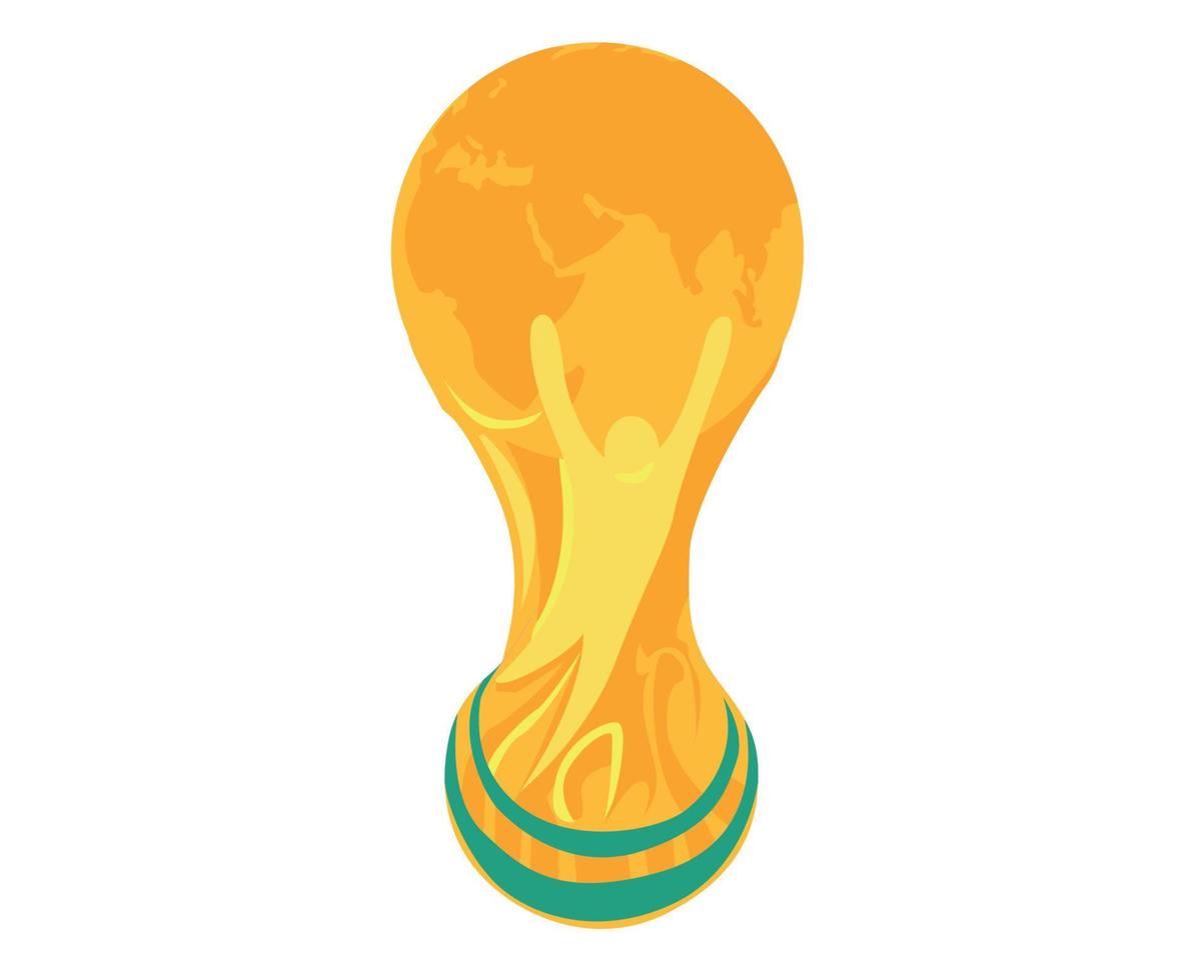 Trophy Fifa World Cup Logo Mondial Champion Symbol Gold Design Vector Illustration