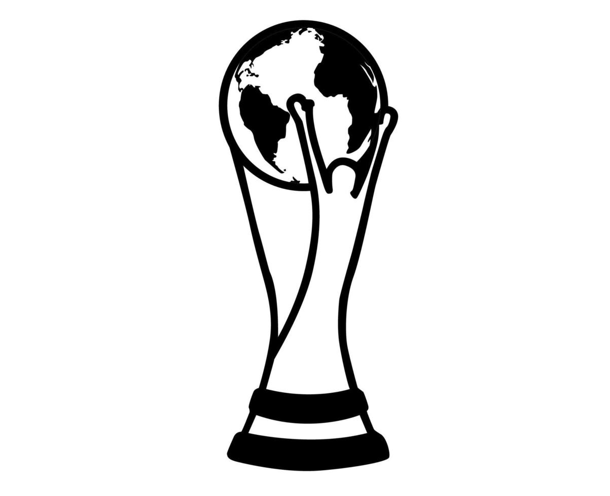 fifa world cup fútbol símbolo trofeo mundial campeón vector abstracto diseño ilustración blanco y negro