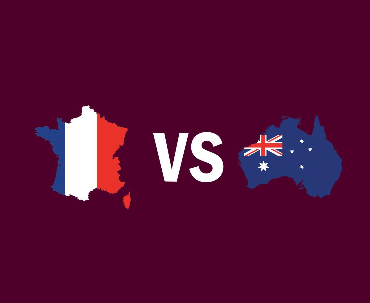 France And Australia Map Symbol Design Asia And European football Final Vector Asian And European Countries Football Teams Illustration