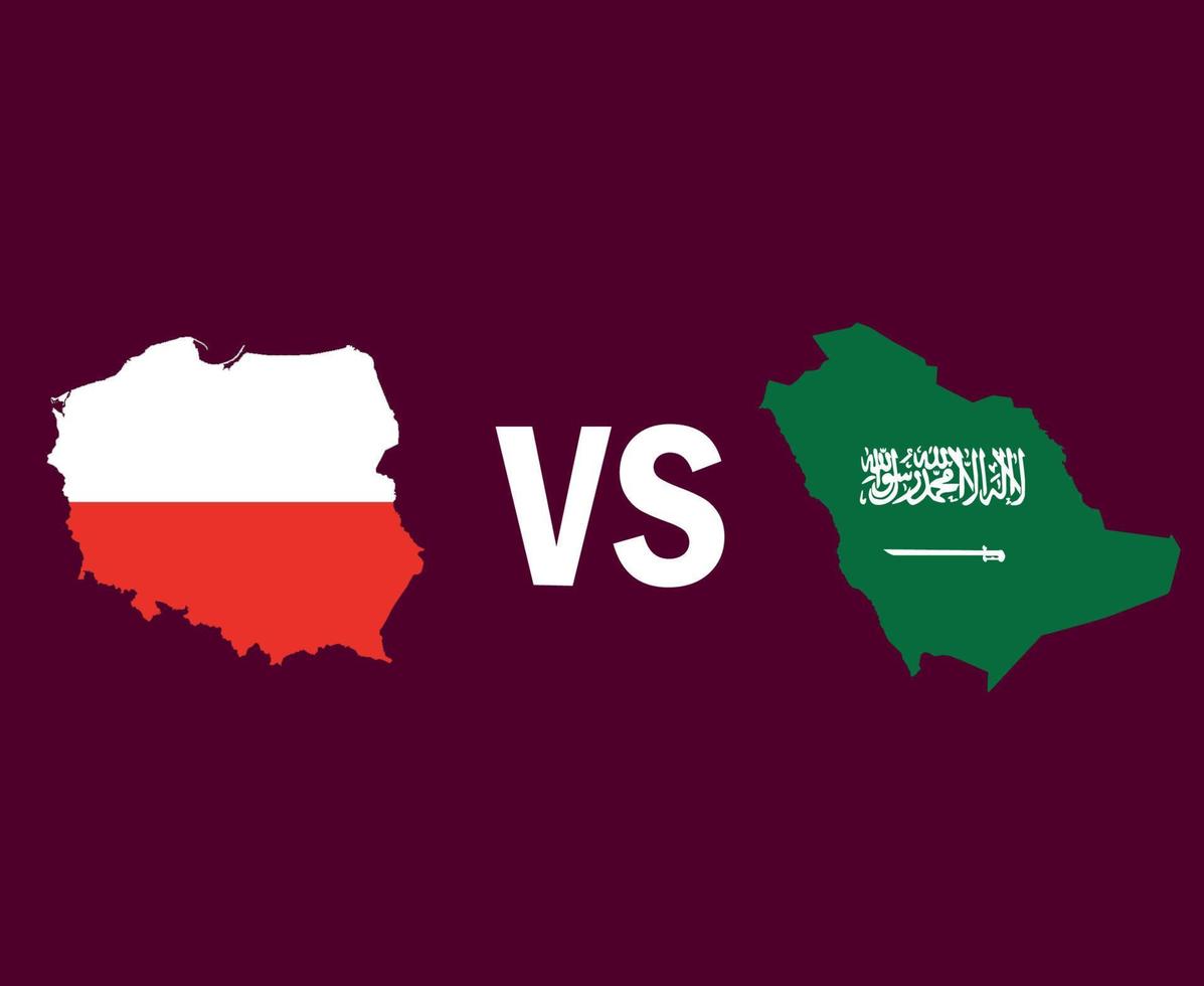 Poland And Saudi Arabia Map Symbol Design Europe And Asia football Final Vector European And Asian Countries Football Teams Illustration