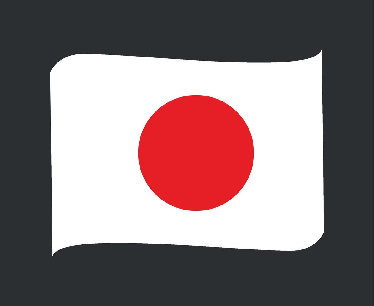 Japan Flag National Asia Emblem Ribbon Icon Vector Illustration Abstract Design Element