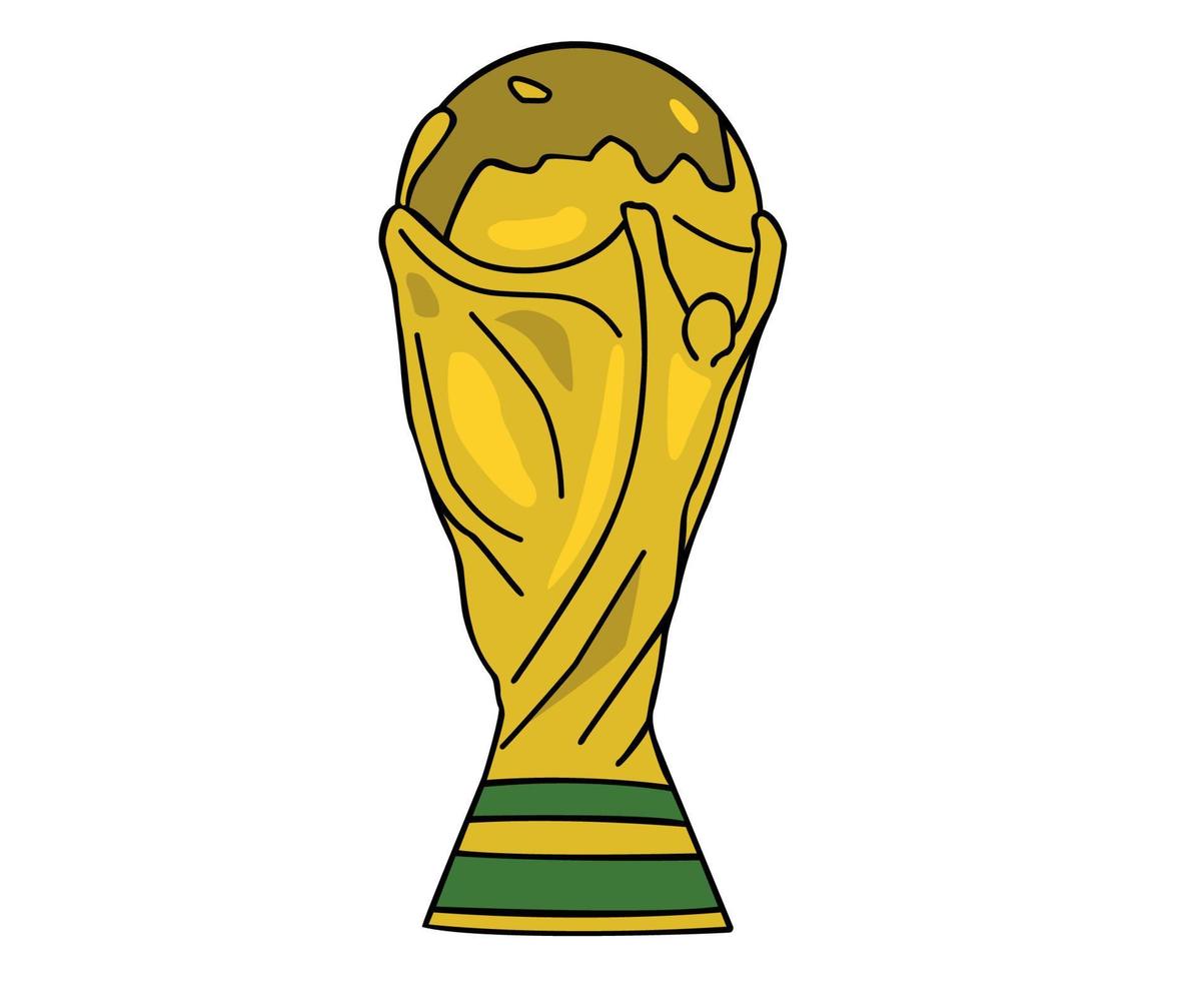 trofeo fifa world cup logo mondial campeón símbolo oro diseño vector