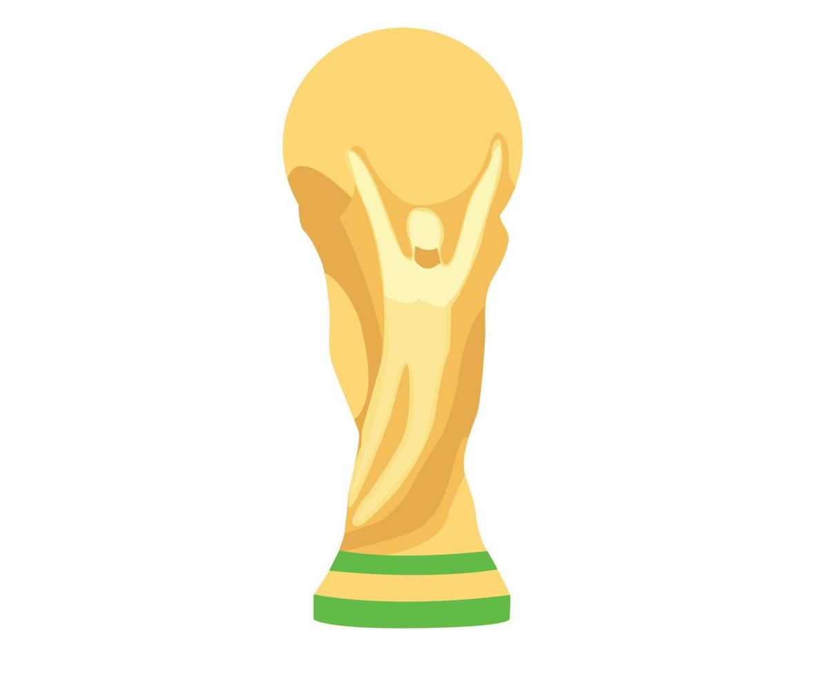 Trophy Fifa World Cup Logo Mondial Champion Symbol Gold Design Vector Abstract Illustration