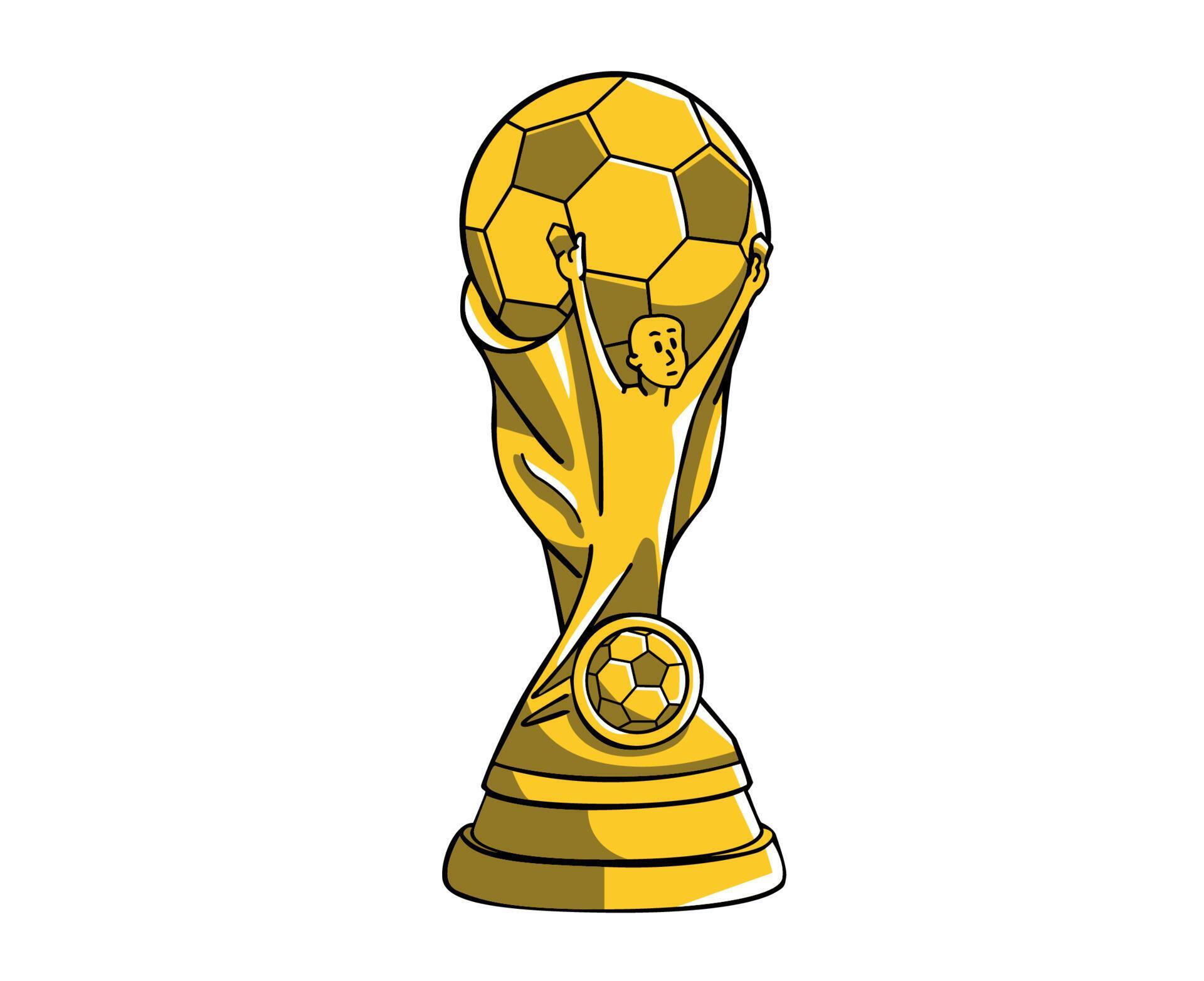 Trophy Fifa World Cup Symbol Logo Mondial Champion Gold Design Vector