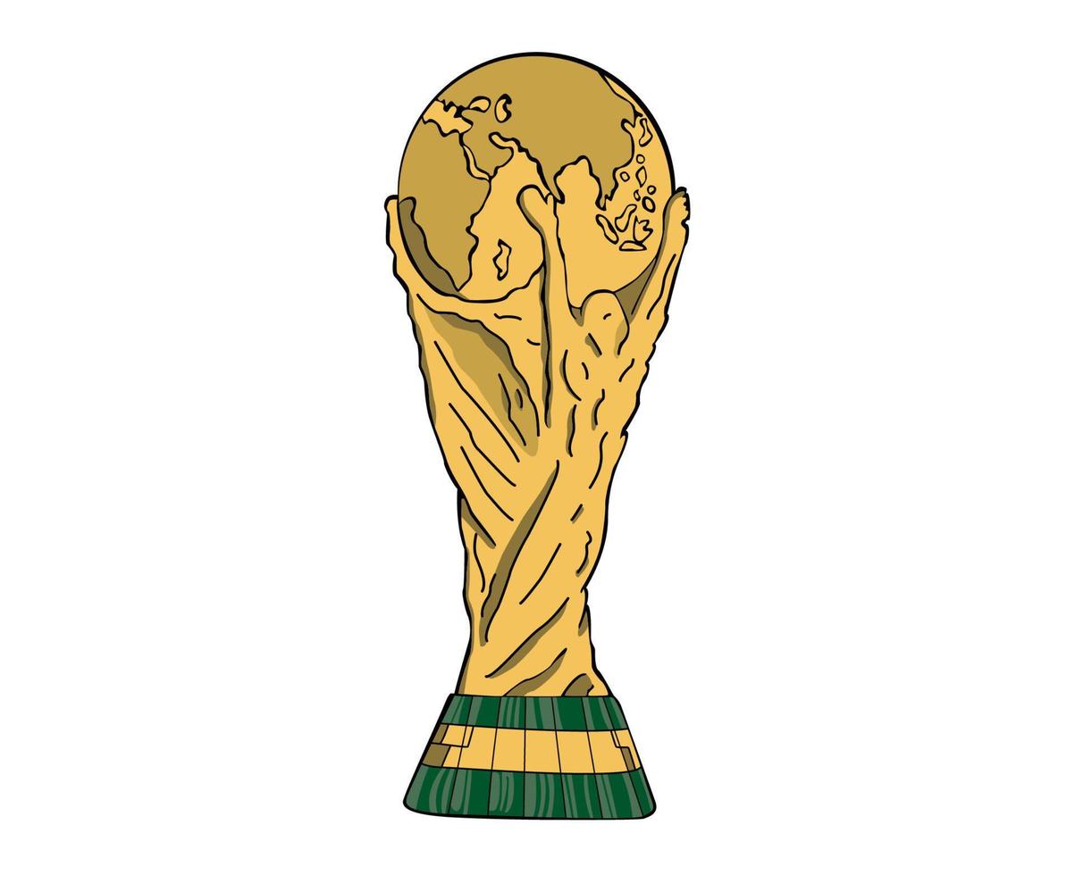 trofeo fifa copa del mundo mundial campeón símbolo oro diseño abstracto ilustración vector