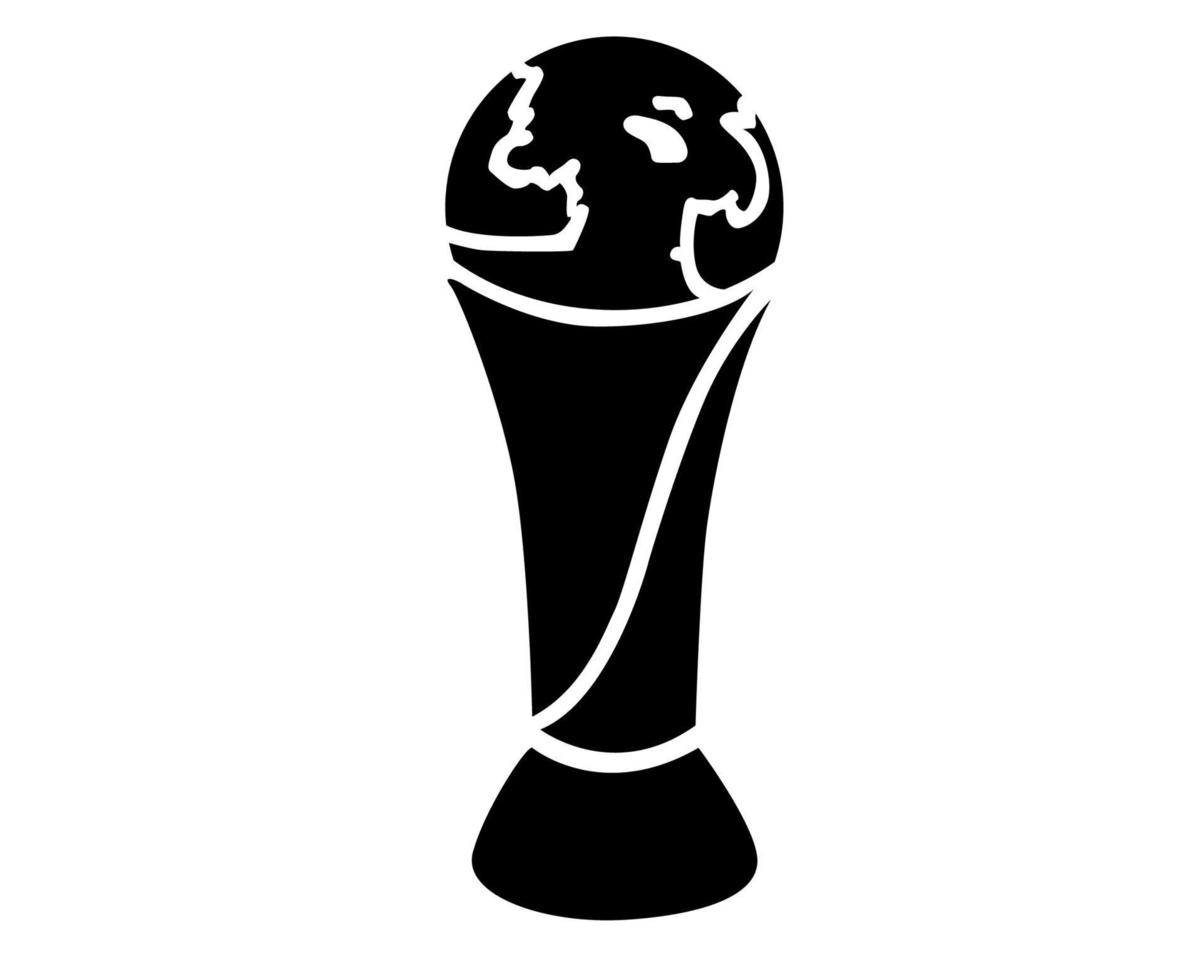 Trophy Mondial Fifa World Cup Football Symbol Champion Vector Abstract Design Illustration Black And White