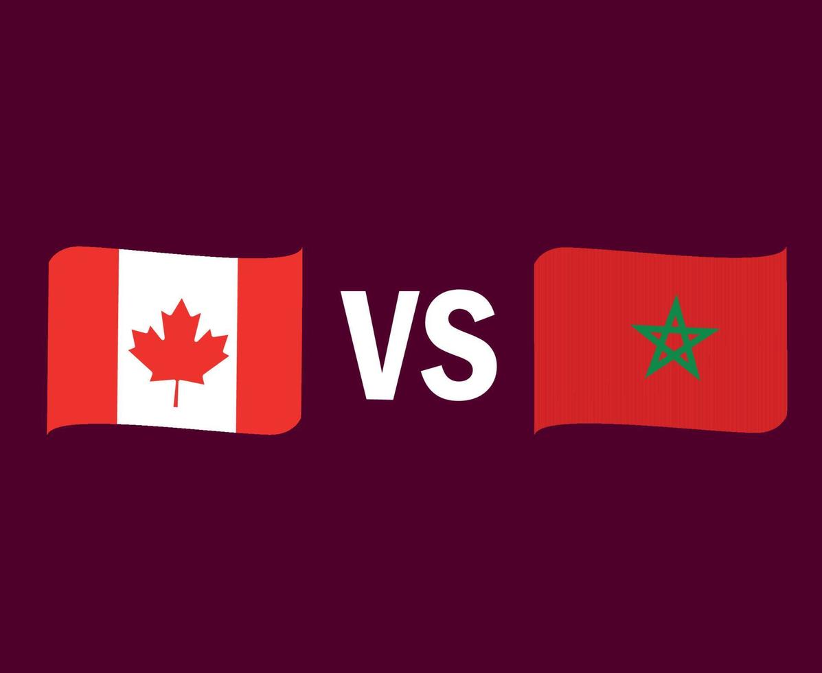 Canada And Morocco Flag Ribbon Symbol Design North America And Africa football Final Vector North American And African Countries Football Teams Illustration