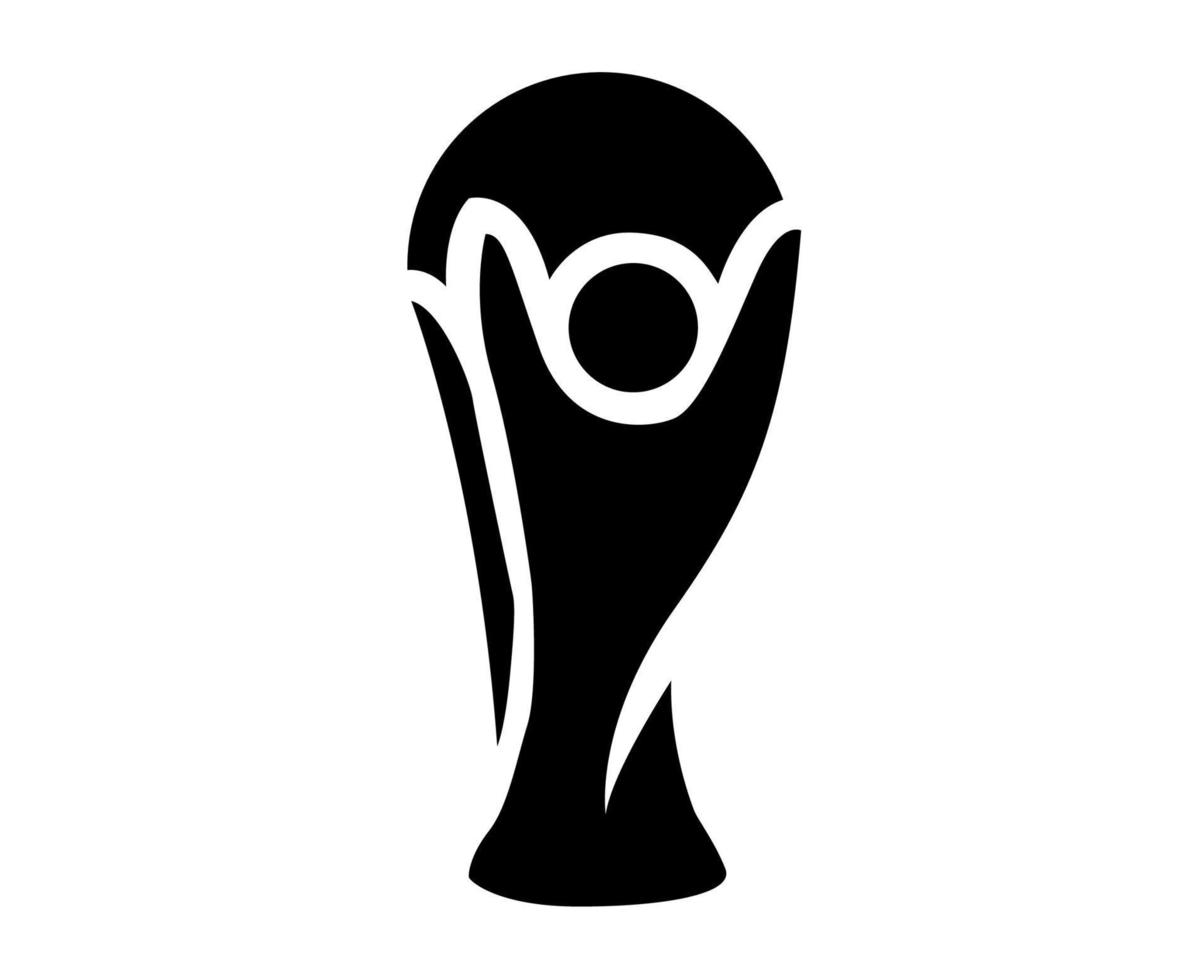 Trophy Mondial Fifa World Cup Champion Logo Symbol Black And White Design Vector Abstract Illustration