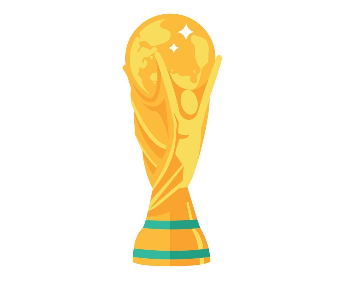 Fifa World Cup Symbol Trophy Logo Mondial Champion Gold Design Vector Abstract Illustration