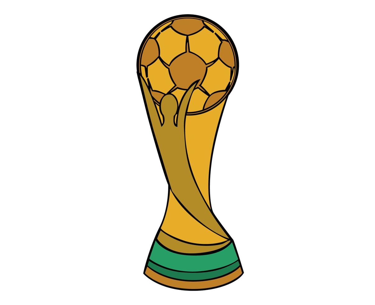 Trophy Mondial Fifa World Cup Football Gold Symbol Champion Vector Abstract Design
