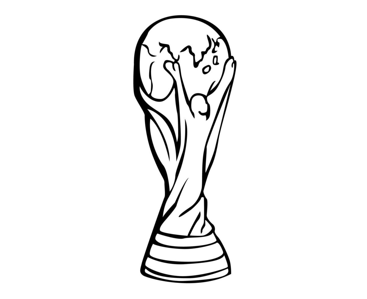 mondial fifa world cup trofeo campeón símbolo diseño vector blanco y negro ilustración abstracta