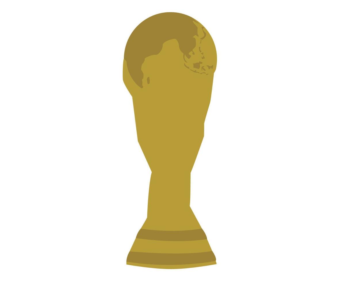 Mondial Fifa World Cup Symbol Trophy Gold Champion Design Vector Abstract Illustration