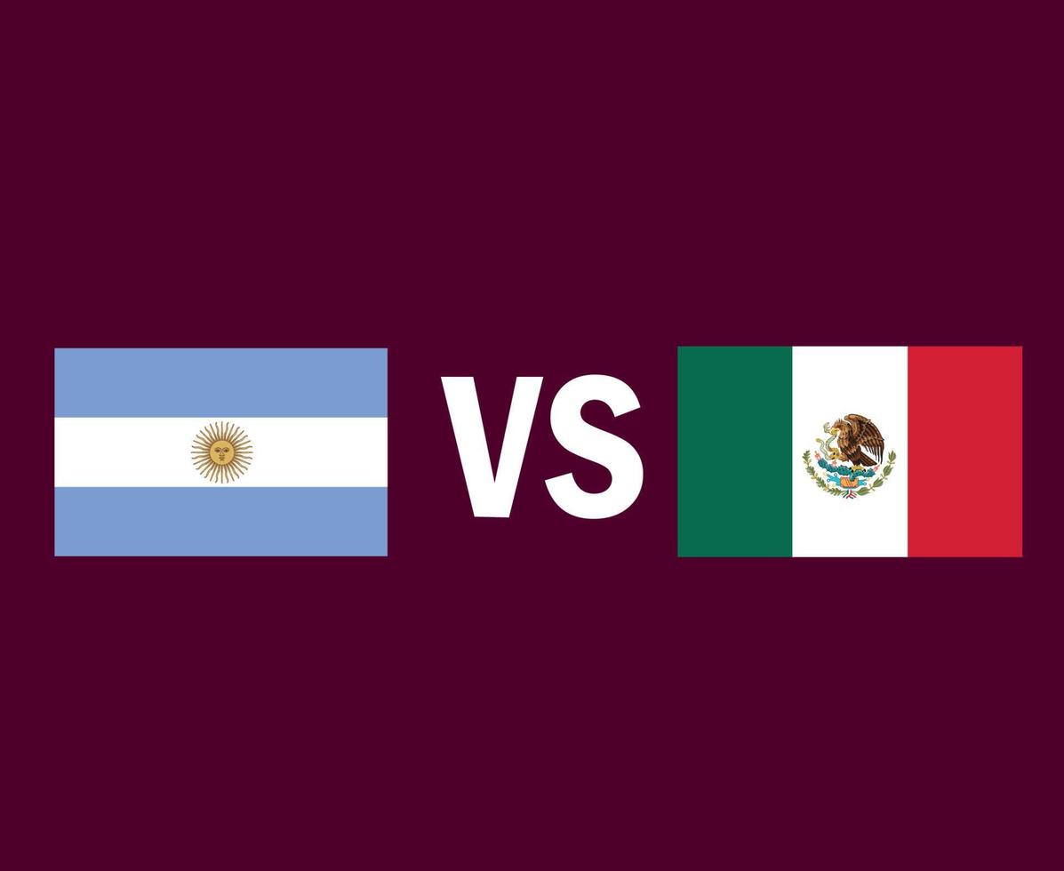 Argentina And Mexico Flag Emblem Symbol Design North America And Latin America football Final Vector North American And Latin American Countries Football Teams Illustration