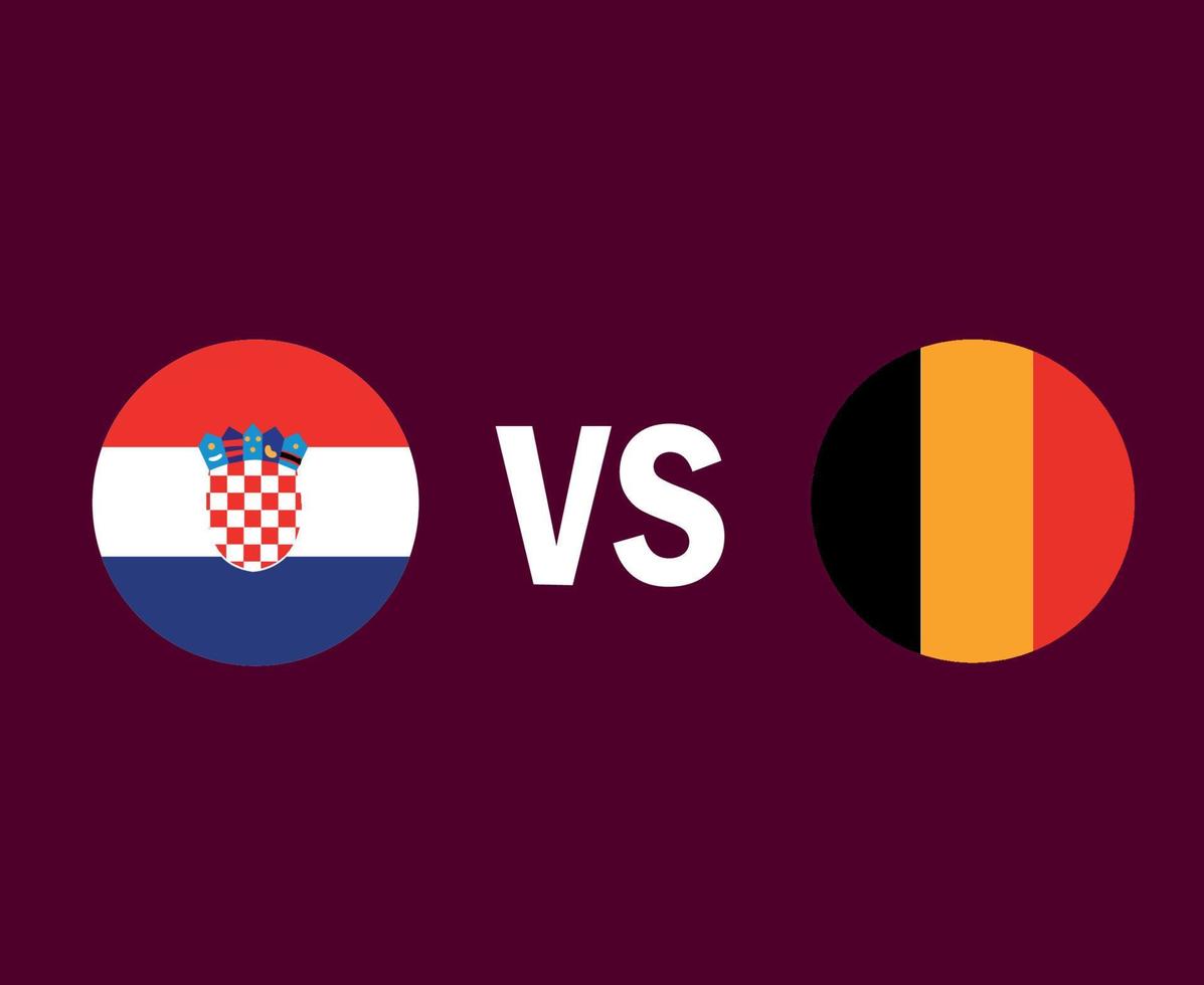 Croatia And Belgium Flag Symbol Design Europe football Final Vector European Countries Football Teams Illustration