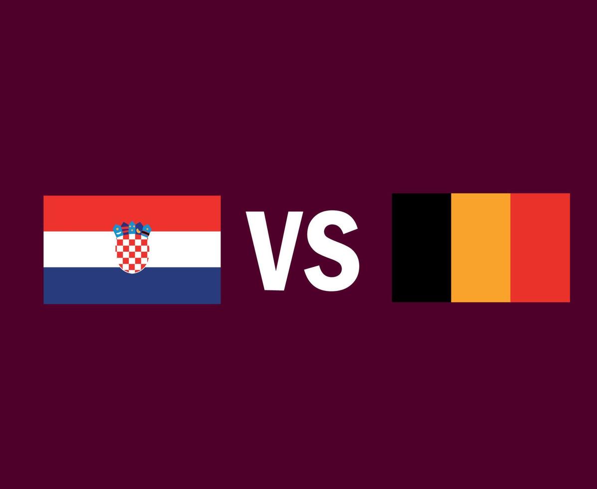 croacia y bélgica bandera emblema símbolo diseño europa fútbol final vector países europeos equipos de fútbol ilustración