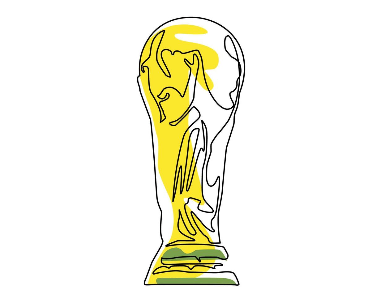 Fifa World Cup Trophy Mondial Champion Symbol Gold Design Vector Abstract Illustration