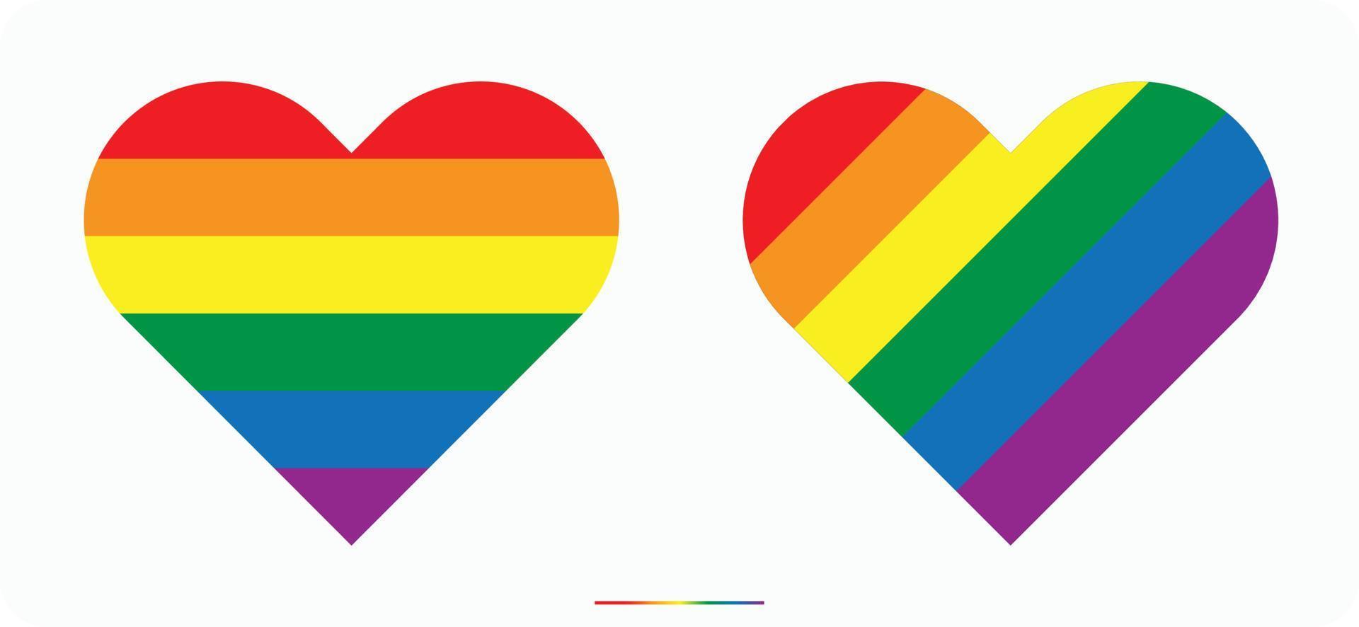 LGBT flag shape of heart design vector
