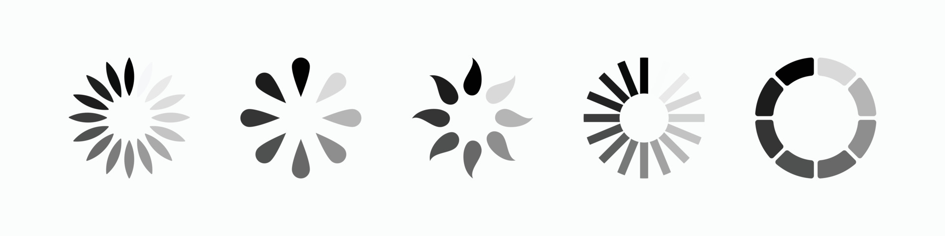 Set of loading symbol. 8785727 Vector Art at Vecteezy