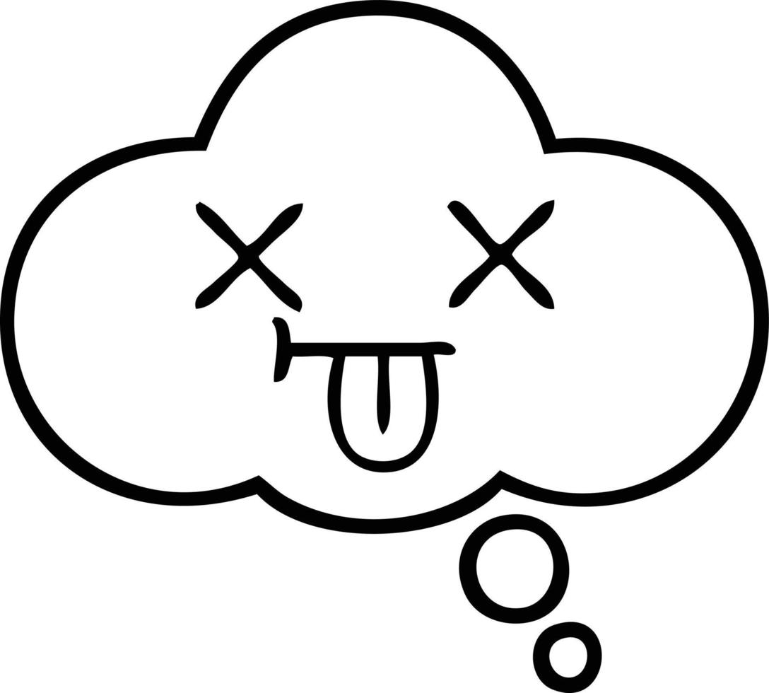 line drawing cartoon thought bubble vector