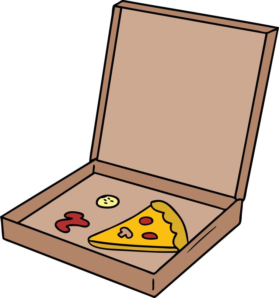 cartoon doodle of a slice of pizza vector