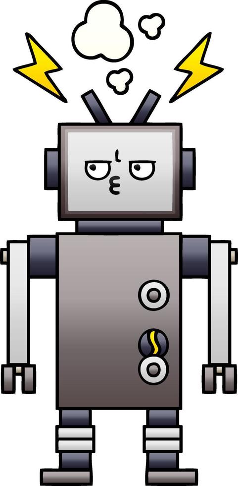 gradient shaded cartoon robot vector