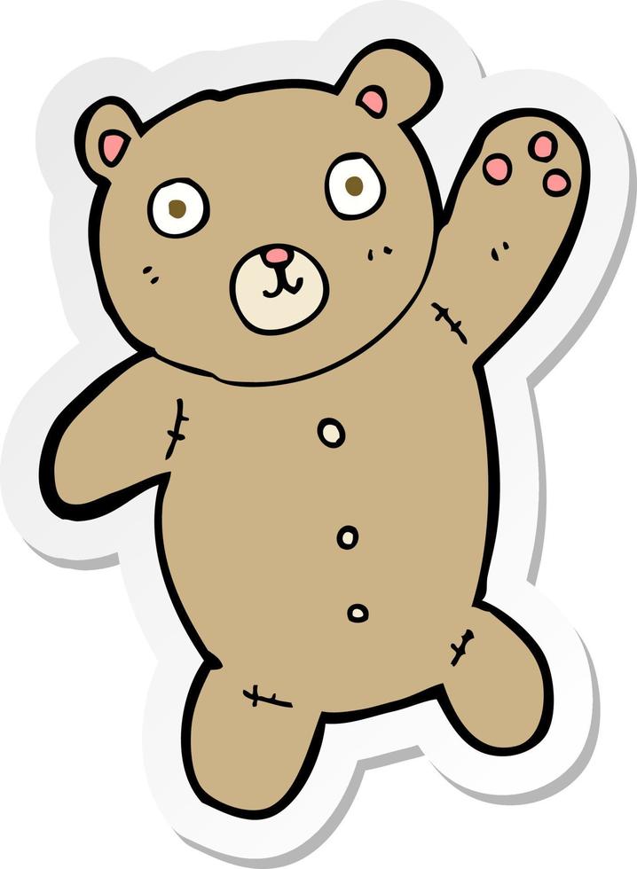 sticker of a cartoon cute teddy bear vector