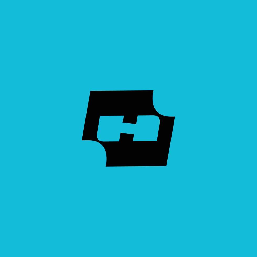 Creative black colour H letter logo design vector