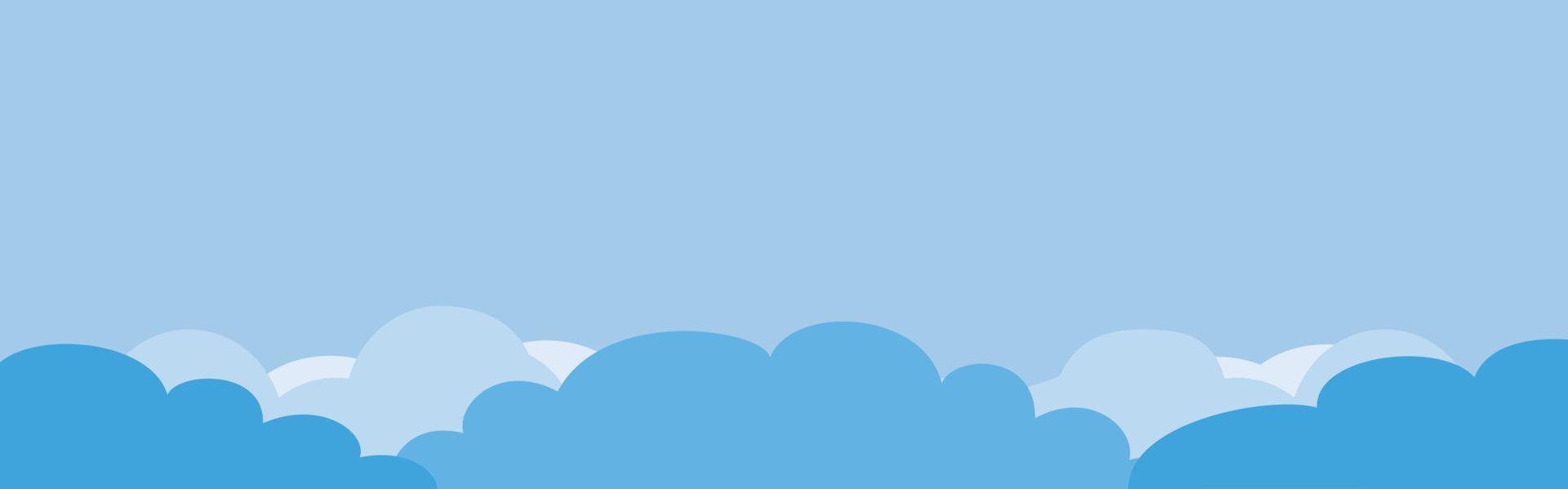 Clouds on blue sky. Cloud with white blue sky background. Border of clouds. Sky with clouds cartoon design vector