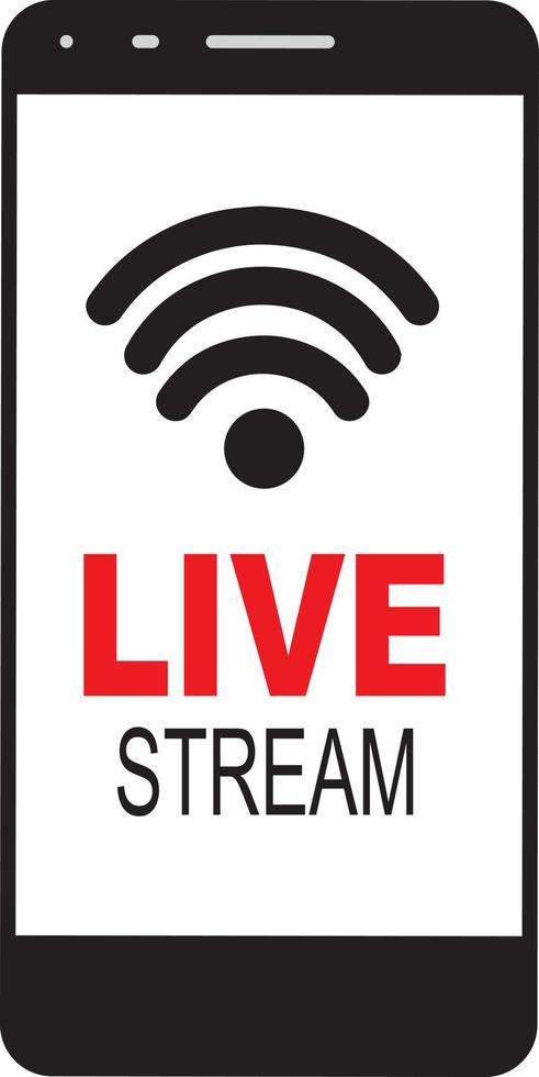 transmisión en vivo teléfono inteligente red de redes sociales transmisión en vivo vector teléfono inteligente transmisión móvil icono de transmisión logotipo