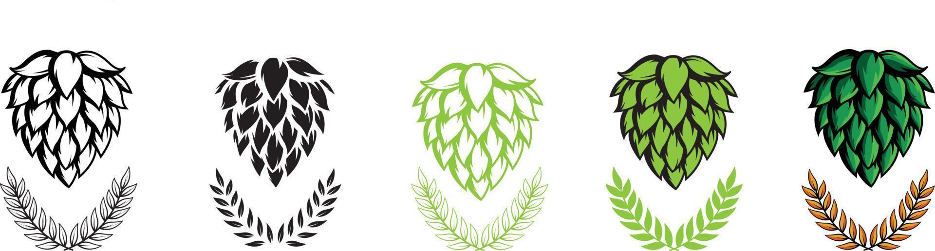 Hops vector visual graphic icons or logos, ideal for beer, stout, lager, bitter labels and packaging.