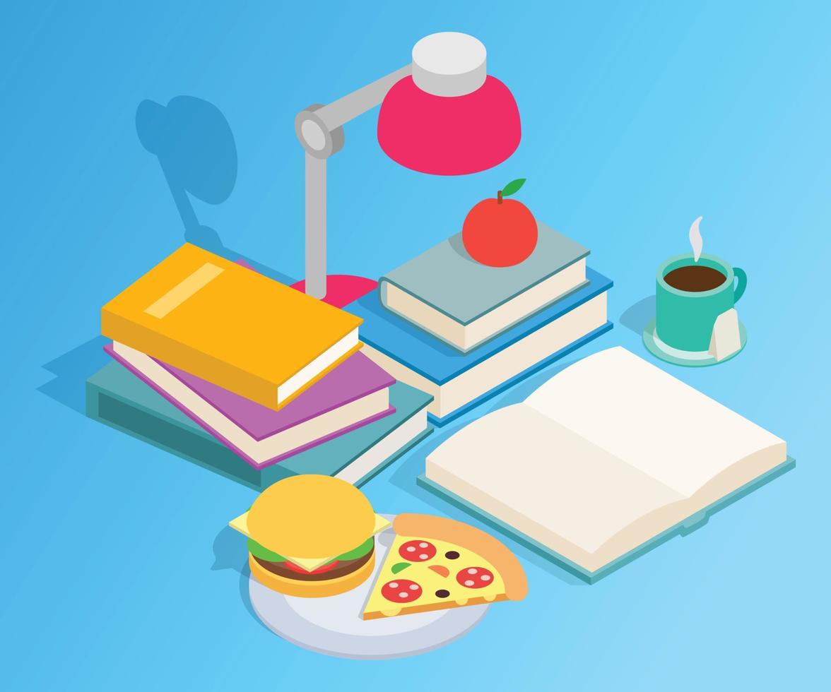 Desktop clip art, isometric style vector