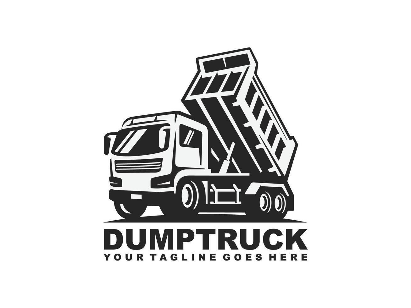 Dump truck logo design vector