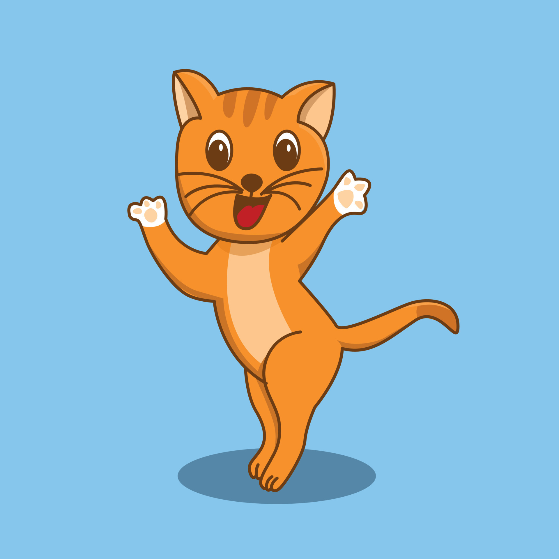 You Feel Sad Dance Doodle Vector Illustration Cute Dancing Cat Stock Vector  by ©SlyBrowney 198350862