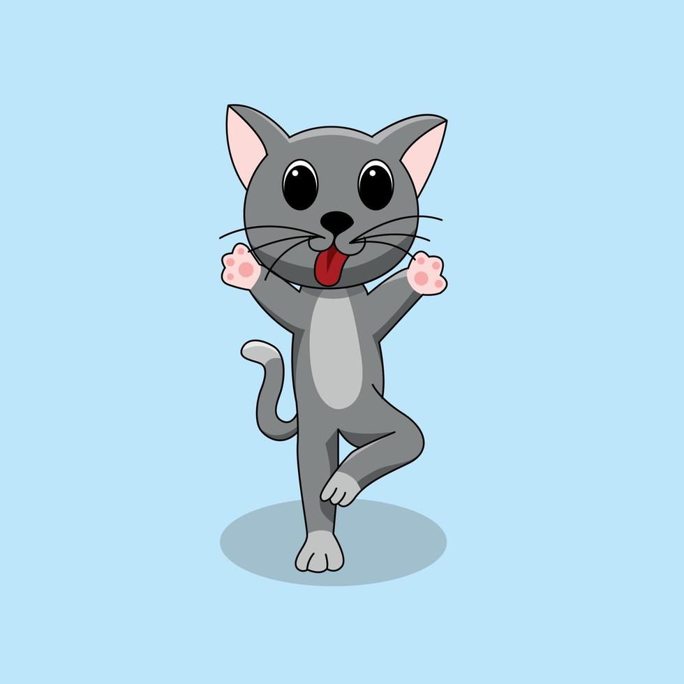 dancing cat in summer vector