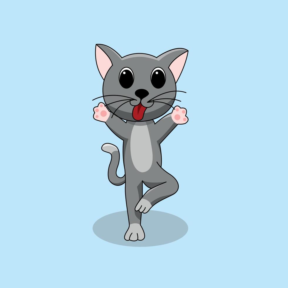 gato bailando en verano vector