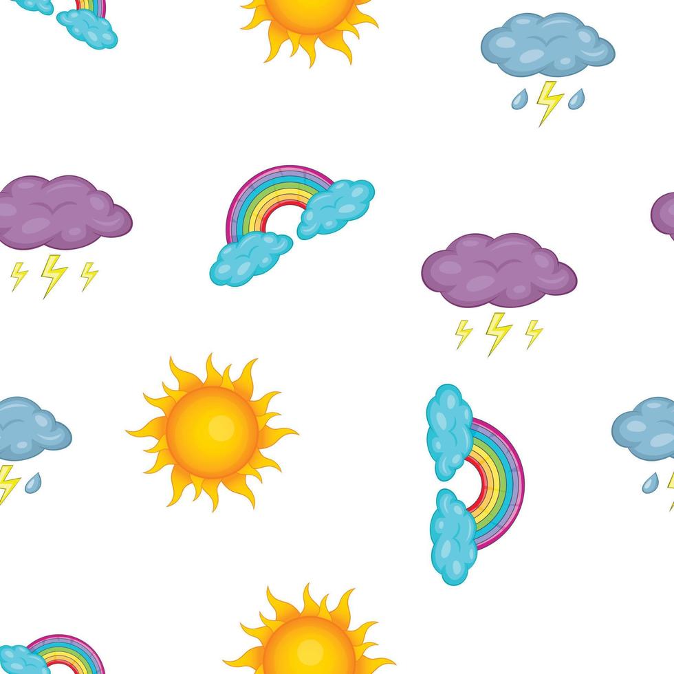 Weather forecast pattern, cartoon style vector