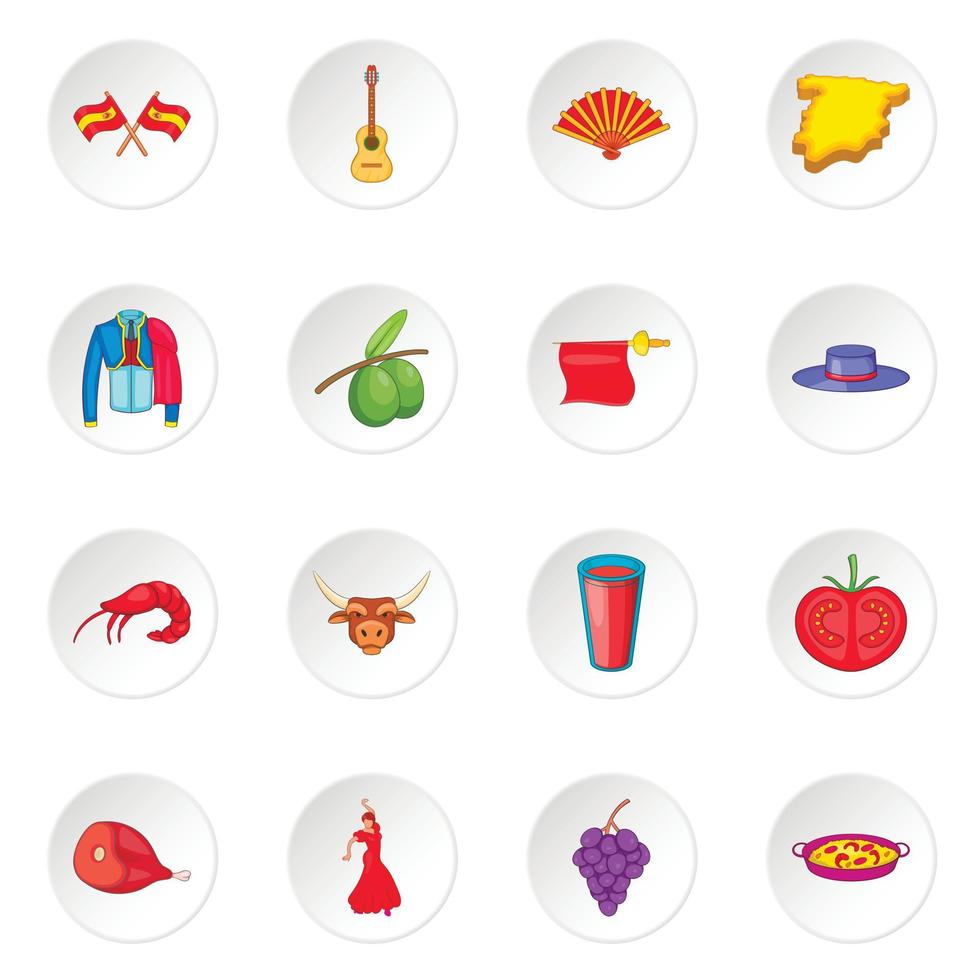 Spain icons set vector