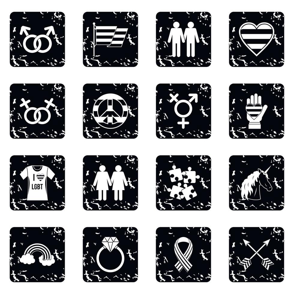 Lgbt icons set vector