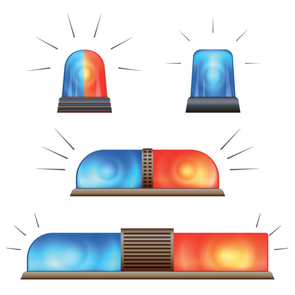 conjunto de iconos intermitentes de alerta, estilo de dibujos animados vector