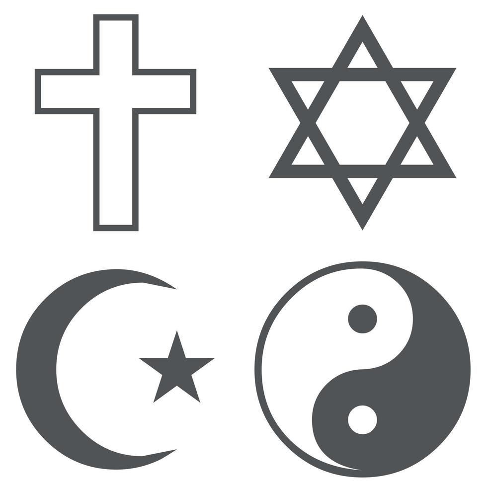 Religion icon set vector simple