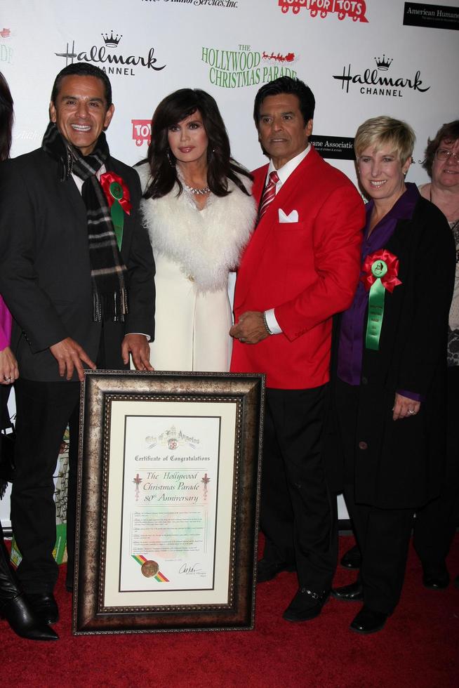 LOS ANGELES, NOV 27 -  Antonio Villaraigosa, Marie Osmond, Erik Estrada arrives at the 2011 Hollywood Christmas Parade at Hollywood Boulevard at Sycamore on November 27, 2011 in Los Angeles, CA photo