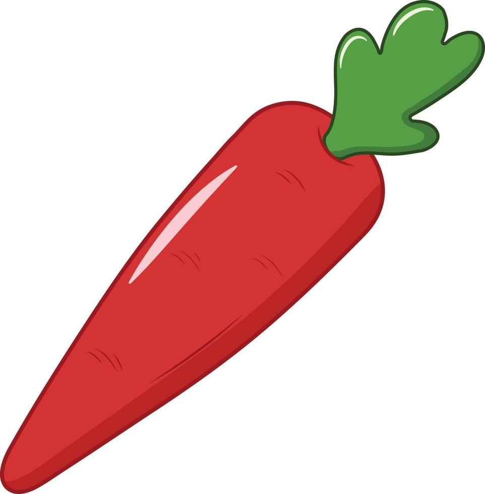 Fresh Single Carrot Vector Illustration