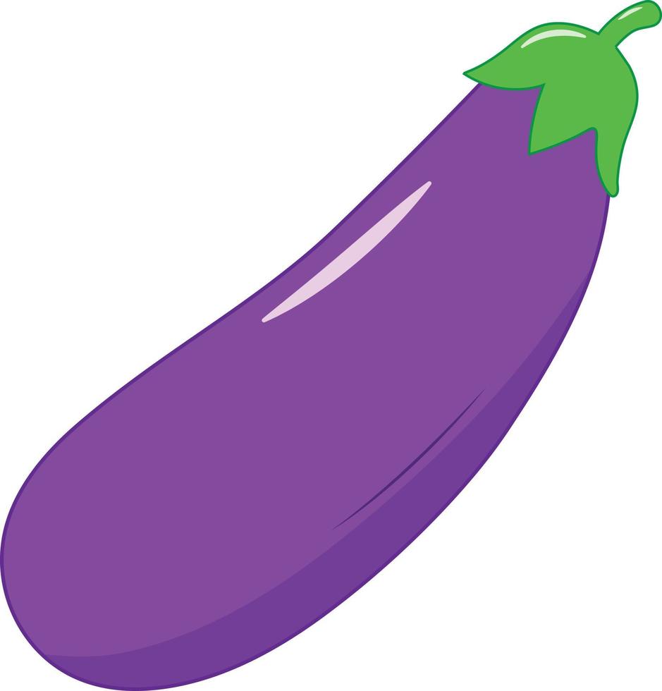 Fresh Isolated Brinjal Vector Illustration